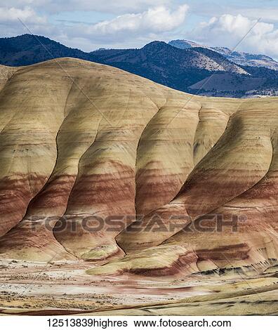 Colourful layers of minerals are exposed at John Day Fossil Beds National Monument; Mitchell, Oregon, United States of America View Large Photo Image Stock Photograph - Colourful layers of minerals are exposed at John Day Fossil Beds National Monument; Mitchell, Oregon, United States of America. Fotosearch