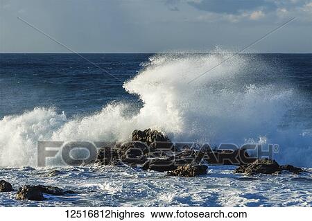 Crashing waves coming ashore at Hookipa beach near Paia; Maui, Hawaii, United States of America View Large Photo Image Stock Photograph - Crashing waves coming ashore at Hookipa beach near Paia; Maui, Hawaii, United States of America. Fotosearch