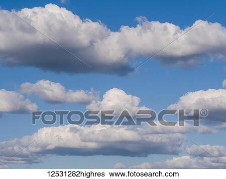Stock Photograph - Cumulus clouds in a blue sky. Fotosearch