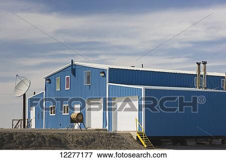 Stock Photo - Electrical power plant building, Prudhoe Bay, Arctic Alaska, USA, Summer. Fotosearch