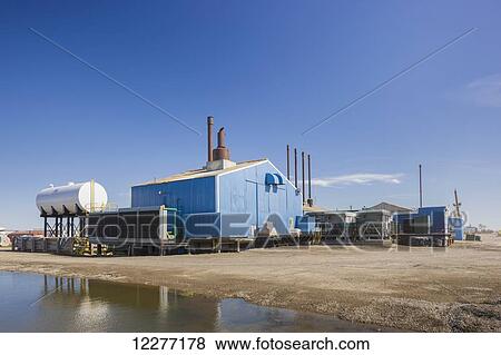 Electrical power plant building, Prudhoe Bay, Arctic Alaska, USA, Summer View Large Photo Image Stock Photo - Electrical power plant building, Prudhoe Bay, Arctic Alaska, USA, Summer. Fotosearch