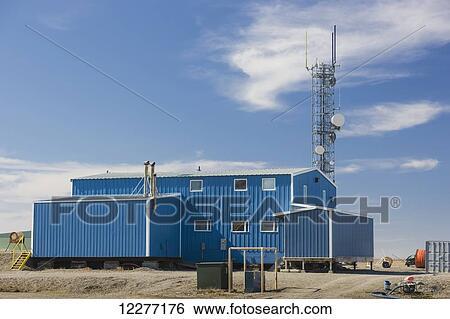 Stock Photograph - Electrical power plant building, Prudhoe Bay, Arctic Alaska, USA, Summer. Fotosearch
