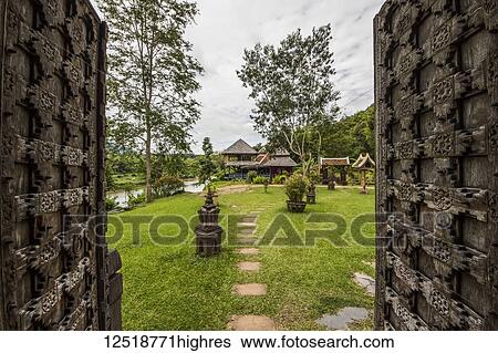 Stock Photograph - Elephant Lodge at Elephant Village; Luang Prabang, Laos. Fotosearch