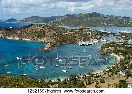 Stock Photograph - English Harbour; Shirley Heights, Antigua and Barbuda. Fotosearch