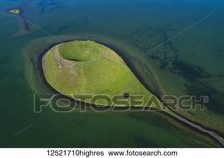 Extinct volcano in Lake Myvatn, Northern Iceland; Iceland View Large Photo Image Stock Photograph - Extinct volcano in Lake Myvatn, Northern Iceland; Iceland. Fotosearch