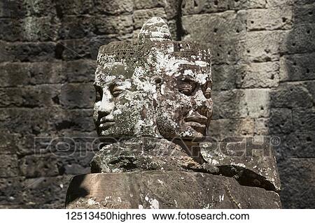 Face detail of the Victory Gate tower (Gopuram); Angkor Thom, Siem Reap, Cambodia View Large Photo Image Stock Photograph - Face detail of the Victory Gate tower (Gopuram); Angkor Thom, Siem Reap, Cambodia. Fotosearch