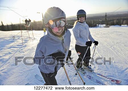 Friends at the top of Hilltop Ski Area in Anchorage, Alaska View Large Photo Image Stock Image - Friends at the top of Hilltop Ski Area in Anchorage, Alaska. Fotosearch