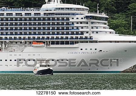 Golden Princess cruise ship at Juneau, Alaska with a charter fishing boat in foreground, Southeast Alaska View Large Photo Image Stock Image - Golden Princess cruise ship at Juneau, Alaska with a charter fishing boat in foreground, Southeast Alaska. Fotosearch