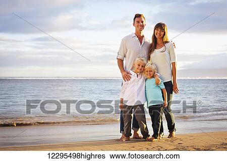 Happy Young Loving Family View Large Photo Image Stock Photograph - Happy Young Loving Family. Fotosearch