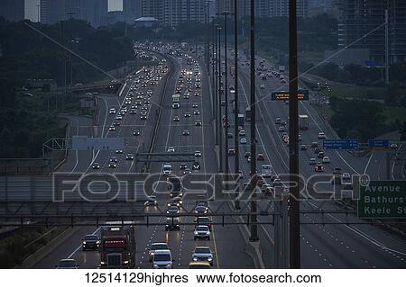 Highway 401 looking West at dusk; Toronto, Ontario, Canada View Large Photo Image Stock Photograph - Highway 401 looking West at dusk; Toronto, Ontario, Canada. Fotosearch