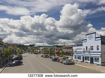 Historic buildings in downtown Whitehorse, Yukon Territory, Canada, Summer View Large Photo Image Stock Photo - Historic buildings in downtown Whitehorse, Yukon Territory, Canada, Summer. Fotosearch