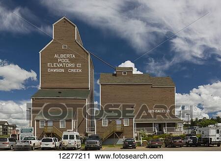 Historic grain elevators in downtown Dawson Creek, British Columbia, Canada, Summer View Large Photo Image Stock Image - Historic grain elevators in downtown Dawson Creek, British Columbia, Canada, Summer. Fotosearch