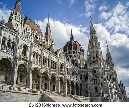 Stock Photograph - Hungarian Parliament Building; Budapest, Budapest, Hungary. Fotosearch