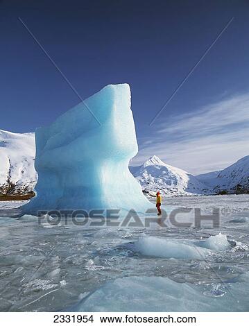 Iceberg Portage Lake Chugach Mtns Portage Southcentral Alaska Winter Portrait View Large Photo Image Picture - Iceberg Portage Lake Chugach Mtns Portage Southcentral Alaska Winter Portrait. Fotosearch