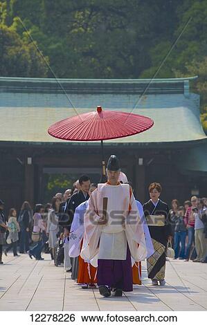 Japanese wedding procession; Tokyo, Japan View Large Photo Image Stock Photograph - Japanese wedding procession; Tokyo, Japan. Fotosearch