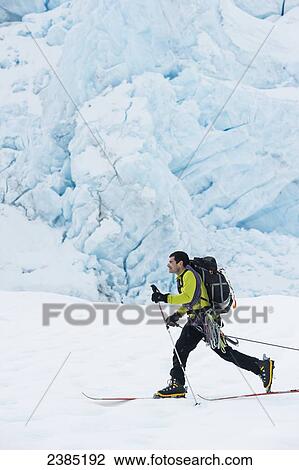 Jeff Benowitz skiing in front of Portage Glacier, Southcentral Alaska, Winter View Large Photo Image Stock Image - Jeff Benowitz skiing in front of Portage Glacier, Southcentral Alaska, Winter. Fotosearch