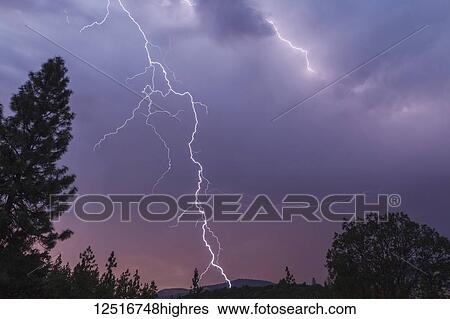 Lightning bolt strikes in this spectacular late evening image, Cascade Siskiyou National Monument; Ashland, Oregon, United States of America View Large Photo Image Stock Photograph - Lightning bolt strikes in this spectacular late evening image, Cascade Siskiyou National Monument; Ashland, Oregon, United States of America. Fotosearch