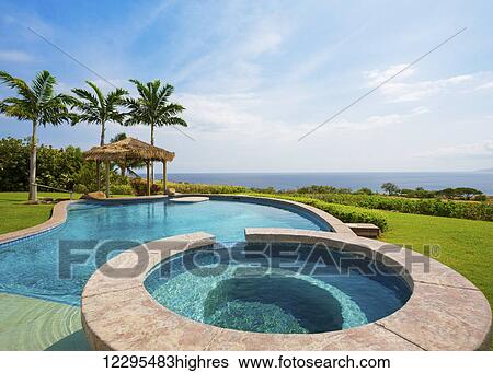 Luxury Home With Swimming Pool View Large Photo Image Stock Photograph - Luxury Home With Swimming Pool. Fotosearch