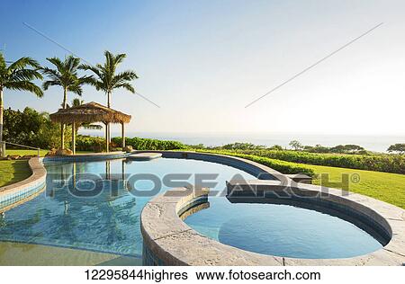 Luxury Home With Swimming Pool View Large Photo Image Stock Photograph - Luxury Home With Swimming Pool. Fotosearch