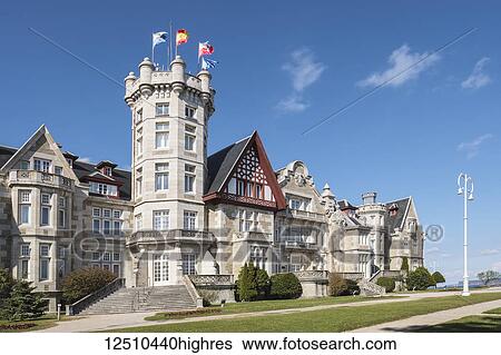 Stock Photograph - Magdalena Palace, a 20th century palace in Spain; Santander, Cantabria, Spain. Fotosearch
