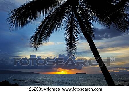 Maui sunset, Kahoolawe and Molokini in in the distance; Wailea, Maui, Hawaii, United States of America View Large Photo Image Stock Photograph - Maui sunset, Kahoolawe and Molokini in in the distance; Wailea, Maui, Hawaii, United States of America. Fotosearch