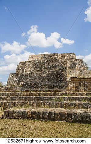 Stock Photograph - Mayan ruins, Structures of the Canul Group, Oxkintok Archaeological Zone, 300 -1, 050 AD; Yucatan, Mexico. Fotosearch