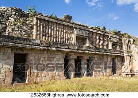 Stock Photograph - Mayan ruins, The Palace, Puuc style, Chacmultun Archaeological Zone; Chacmultan, Yucatan, Mexico. Fotosearch