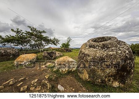 Megalithic stone jars at Site 1, Plain of Jars; Xiangkhouang, Laos View Large Photo Image Stock Photograph - Megalithic stone jars at Site 1, Plain of Jars; Xiangkhouang, Laos. Fotosearch
