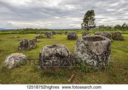 Megalithic stone jars at Site 1, Plain of Jars; Xiangkhouang, Laos View Large Photo Image Stock Photograph - Megalithic stone jars at Site 1, Plain of Jars; Xiangkhouang, Laos. Fotosearch