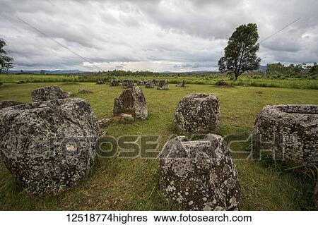 Megalithic stone jars at Site 1, Plain of Jars; Xiangkhouang, Laos View Large Photo Image Stock Photograph - Megalithic stone jars at Site 1, Plain of Jars; Xiangkhouang, Laos. Fotosearch