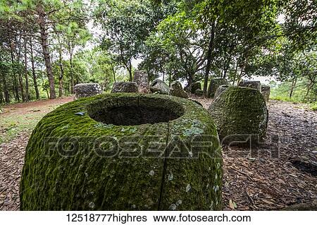 Megalithic stone jars at Site 2, Plain of Jars; Xiangkhouang, Laos View Large Photo Image Stock Photograph - Megalithic stone jars at Site 2, Plain of Jars; Xiangkhouang, Laos. Fotosearch