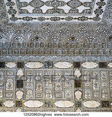 Mirrored ceiling in the Mirror Palace, Amer Fort; Jaipur, Rajasthan, India View Large Photo Image Stock Photograph - Mirrored ceiling in the Mirror Palace, Amer Fort; Jaipur, Rajasthan, India. Fotosearch