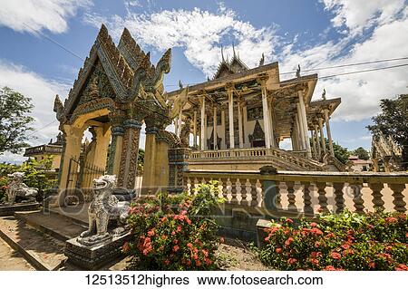Modern Wat Ek Phnom Temple; Battambang, Cambodia View Large Photo Image Stock Photograph - Modern Wat Ek Phnom Temple; Battambang, Cambodia. Fotosearch