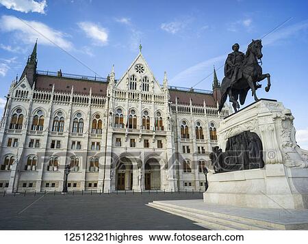 Stock Photograph - Monument Of Gyula Andrssy, Hungary's Prime Ministry between 1867 and 1871, Hungarian Parliament Building; Budapest, Budapest, Hungary. Fotosearch