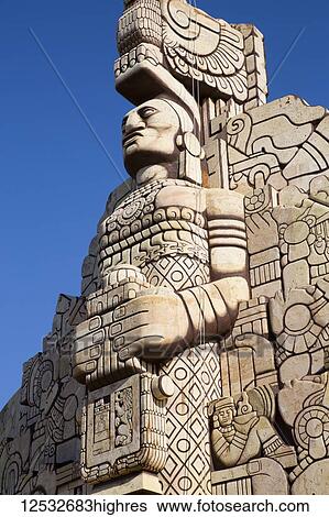 Stock Photograph - Monument to the Patria (Homeland), sculpted by Romulo Rozo; Merida, Yucatan, Mexico. Fotosearch
