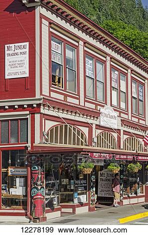 Mt. Juneau Trading Post along South Franklin Street in downtown Juneau, Southeast Alaska View Large Photo Image Stock Photo - Mt. Juneau Trading Post along South Franklin Street in downtown Juneau, Southeast Alaska. Fotosearch