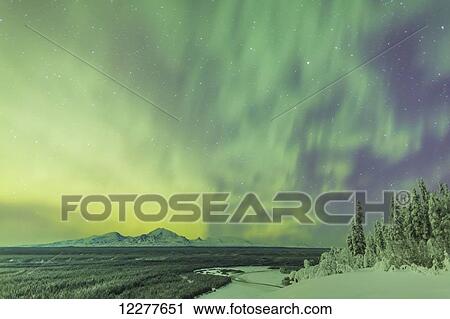 Northern lights over the Copper River and Wrangell Mountains near Glennallen, Southcentral Alaska, USA, Winter View Large Photo Image Stock Image - Northern lights over the Copper River and Wrangell Mountains near Glennallen, Southcentral Alaska, USA, Winter. Fotosearch