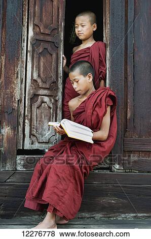 Novice buddhist monks; Myanmar View Large Photo Image Stock Photo - Novice buddhist monks; Myanmar. Fotosearch