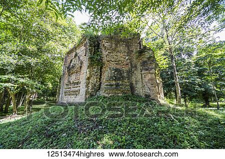 Octagonal tower in Prasat Yeah Puon, the South Group, Sambor Prei Kuk; Kompong Thom, Cambodia View Large Photo Image Stock Photograph - Octagonal tower in Prasat Yeah Puon, the South Group, Sambor Prei Kuk; Kompong Thom, Cambodia. Fotosearch