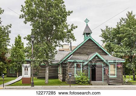 Old Log Church Museum, Whitehorse, Yukon Territory, Canada, Summer View Large Photo Image Stock Photography - Old Log Church Museum, Whitehorse, Yukon Territory, Canada, Summer. Fotosearch