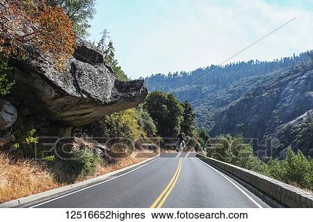 Stock Photograph - Open road in Yosemite National Park; California, United States of America. Fotosearch