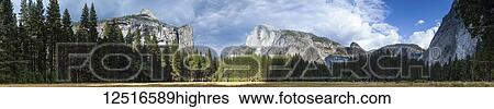 Stock Photograph - Panorama of Yosemite Valley, Yosemite National Park; California, United States of America. Fotosearch