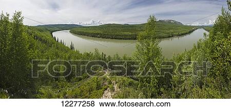 Panorama view of a bend in the Liard River, British Columbia, Canada, summer View Large Photo Image Stock Photo - Panorama view of a bend in the Liard River, British Columbia, Canada, summer. Fotosearch