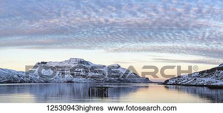 Panoramic of sunset over the fjord near Djupavik; Djupavik, West Fjords, Iceland View Large Photo Image Stock Photograph - Panoramic of sunset over the fjord near Djupavik; Djupavik, West Fjords, Iceland. Fotosearch