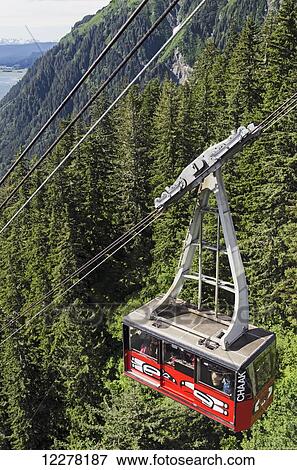 Passenger cabin of Mount Roberts Tramway en route, Juneau, Southeast Alaska View Large Photo Image Stock Photo - Passenger cabin of Mount Roberts Tramway en route, Juneau, Southeast Alaska. Fotosearch