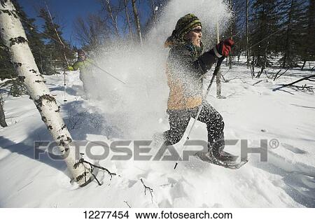 People snowshoeing, Interior Alaska north of Fairbanks, winter View Large Photo Image Picture - People snowshoeing, Interior Alaska north of Fairbanks, winter. Fotosearch