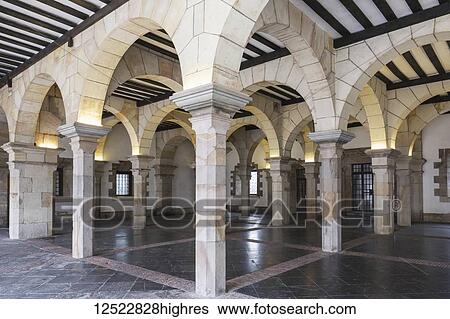 Stock Photograph - Portico, Balmasedas Mosque; Balmaseda, Vizcaya, Pais Vasco, Spain. Fotosearch