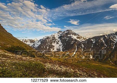 Powerline Pass Valley and the Powerline Trail in Chugach State Park, Southcentral Alaska. View Large Photo Image Stock Photo - Powerline Pass Valley and the Powerline Trail in Chugach State Park, Southcentral Alaska.. Fotosearch