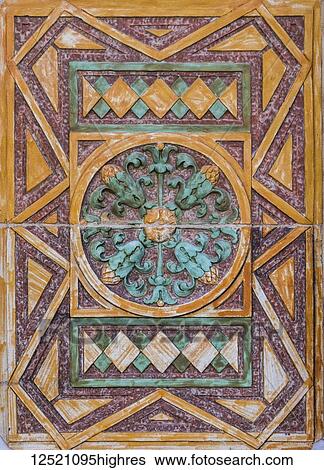 Stock Photograph - Retro style wall tile; Winnipeg, Manitoba, Canada. Fotosearch