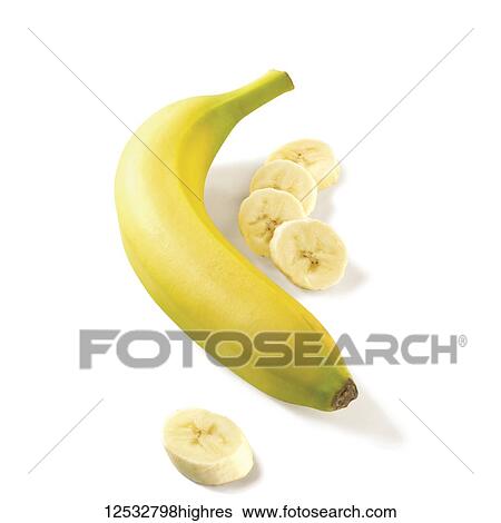 Ripe, yellow banana and fresh slices on a white background View Large Photo Image Stock Photograph - Ripe, yellow banana and fresh slices on a white background. Fotosearch
